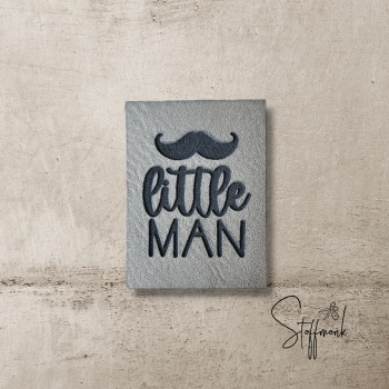 Label -  "little MAN" - ca. 3 cm x 4 cm - Kunstleder ++ Farbauswahl ++